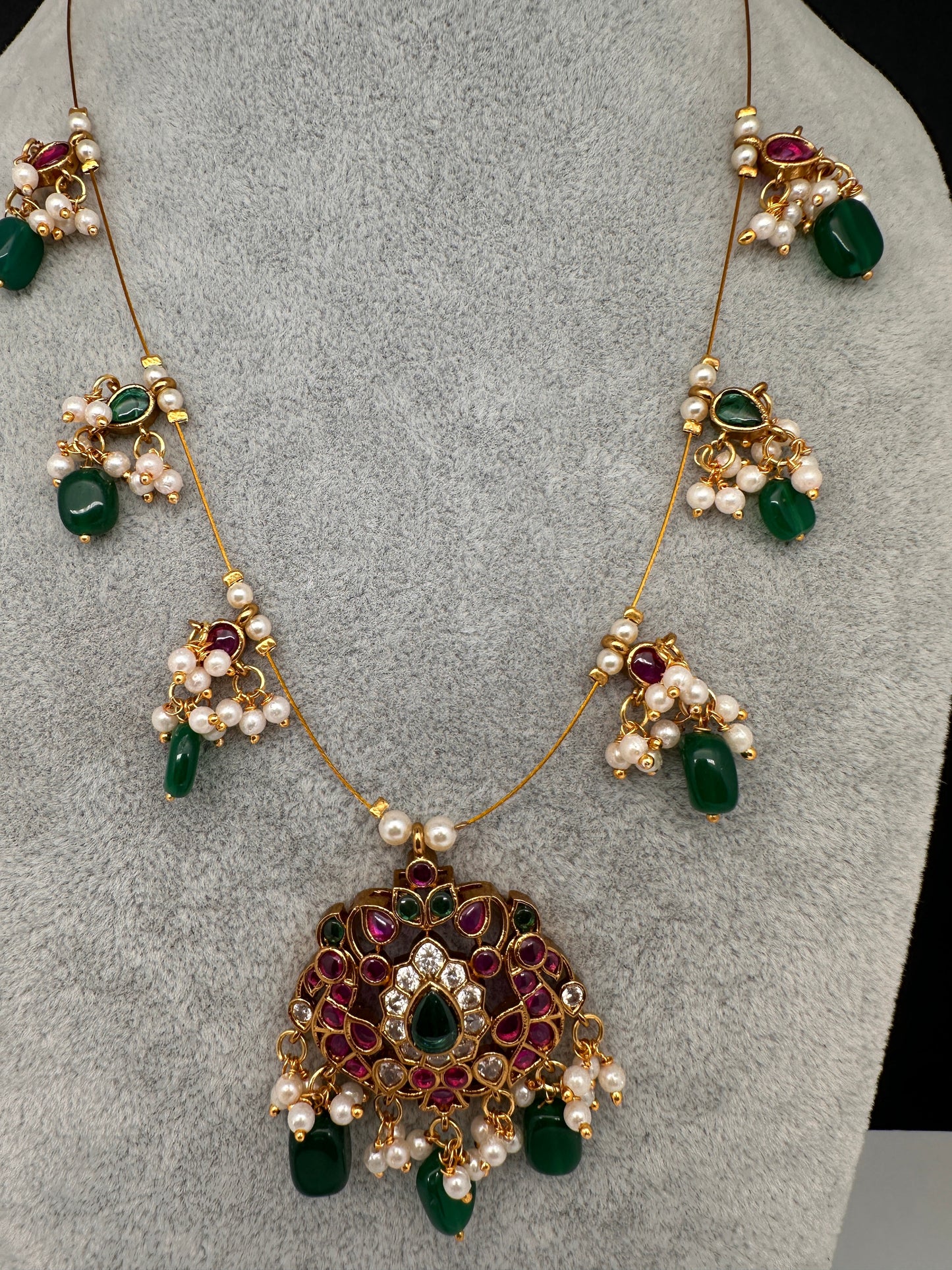 Kempu Dainty Invisible Short Necklace
