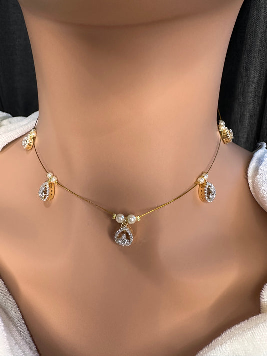 AD Dainty Invisible Short Necklace