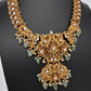 Peacock CZ Matte Short Necklace