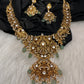 Peacock CZ Matte Short Necklace