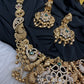 Peacock CZ Matte Short Necklace