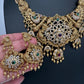 Peacock CZ Matte Short Necklace