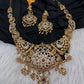 Peacock CZ Matte Short Necklace
