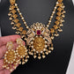 Goddess Lakshmi Peacock Matte Pearls Layer Short Necklace