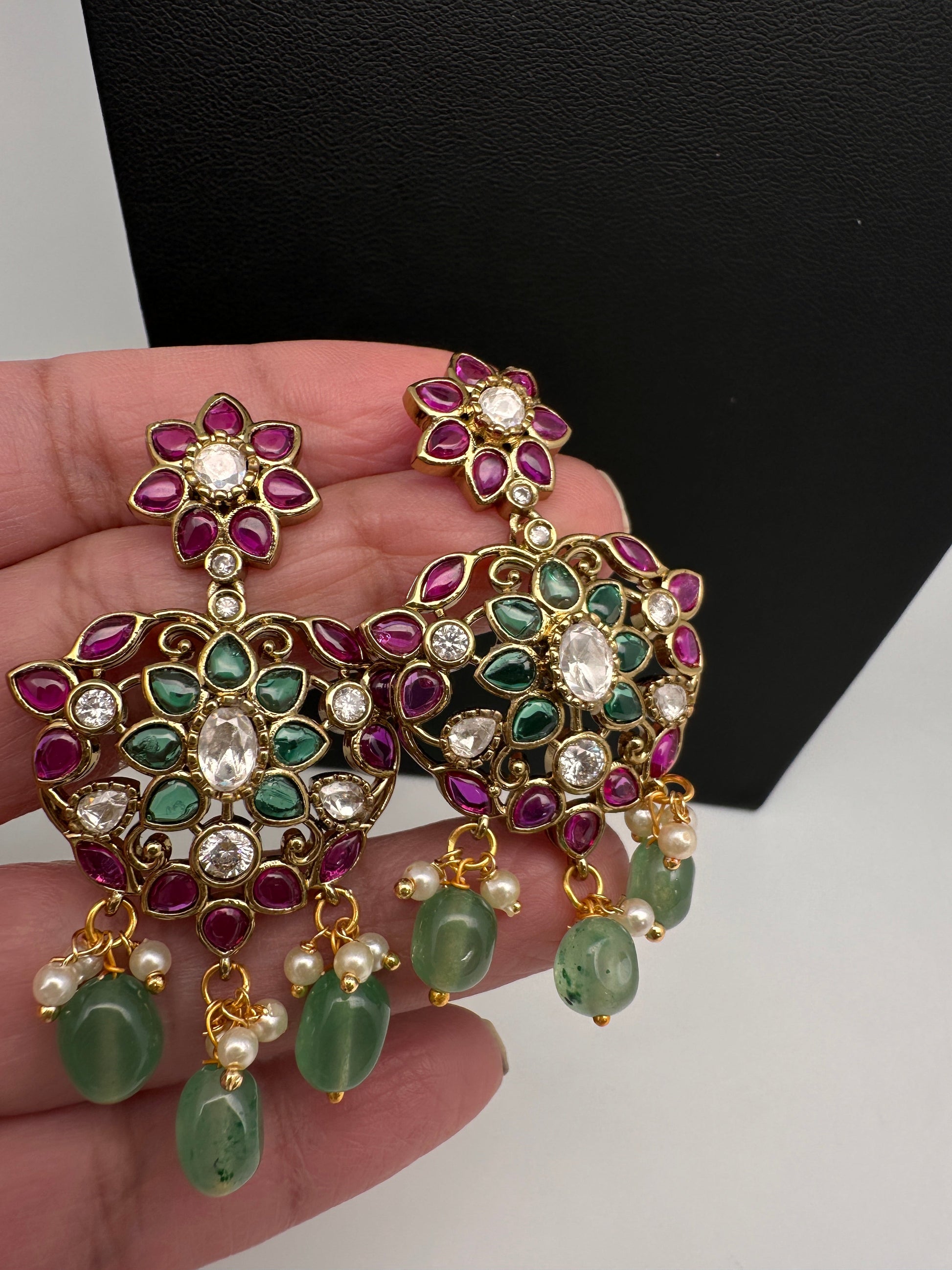 Matte Kemp Color Stone Short Necklace - Green