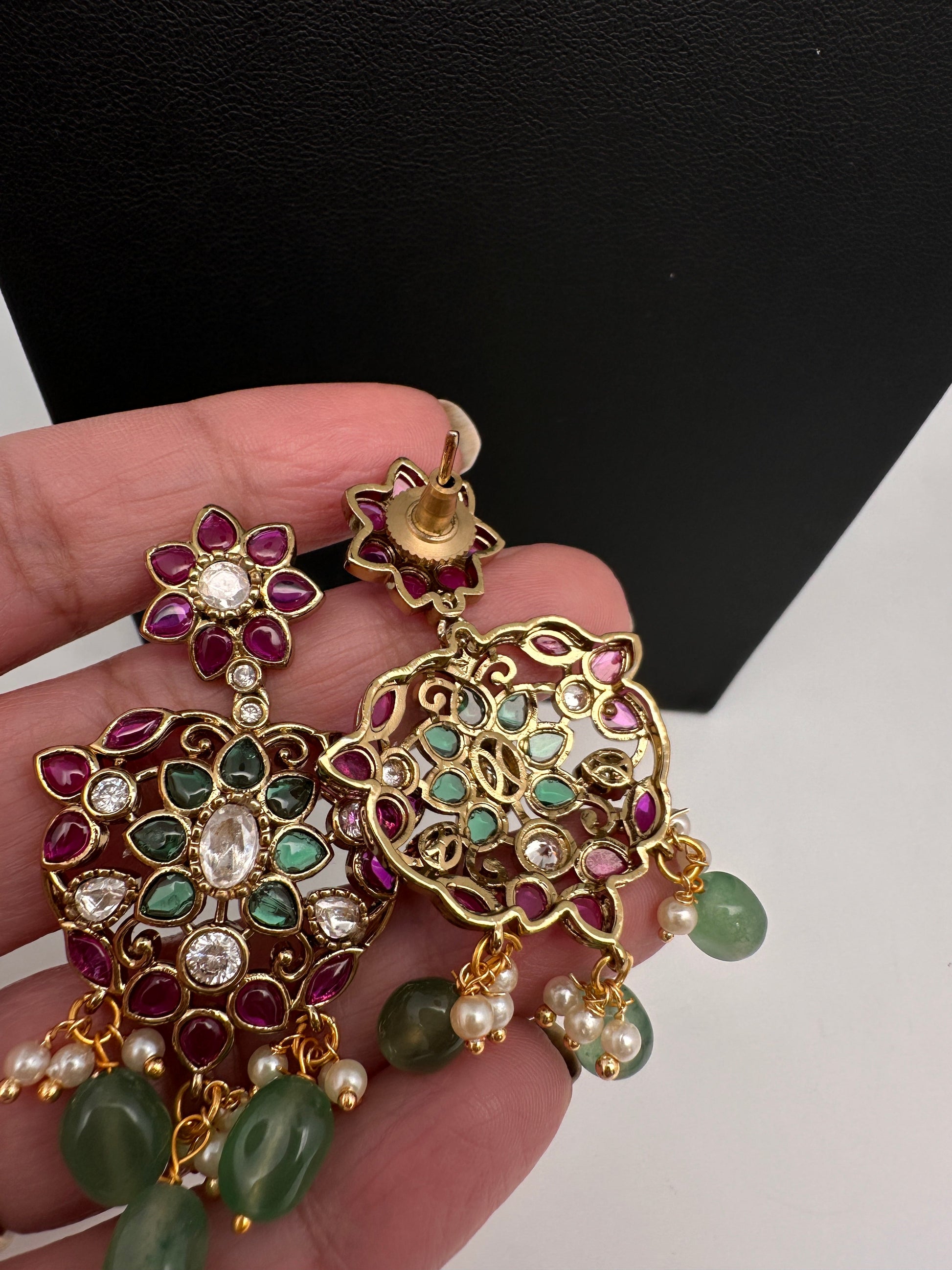 Matte Kemp Color Stone Short Necklace - Green