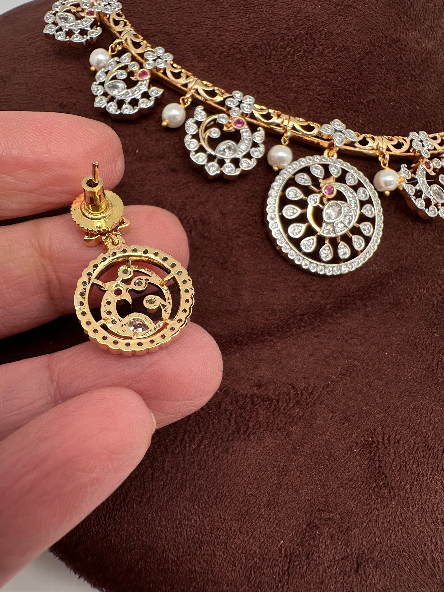 AD Peacock Kanthi Short Necklace