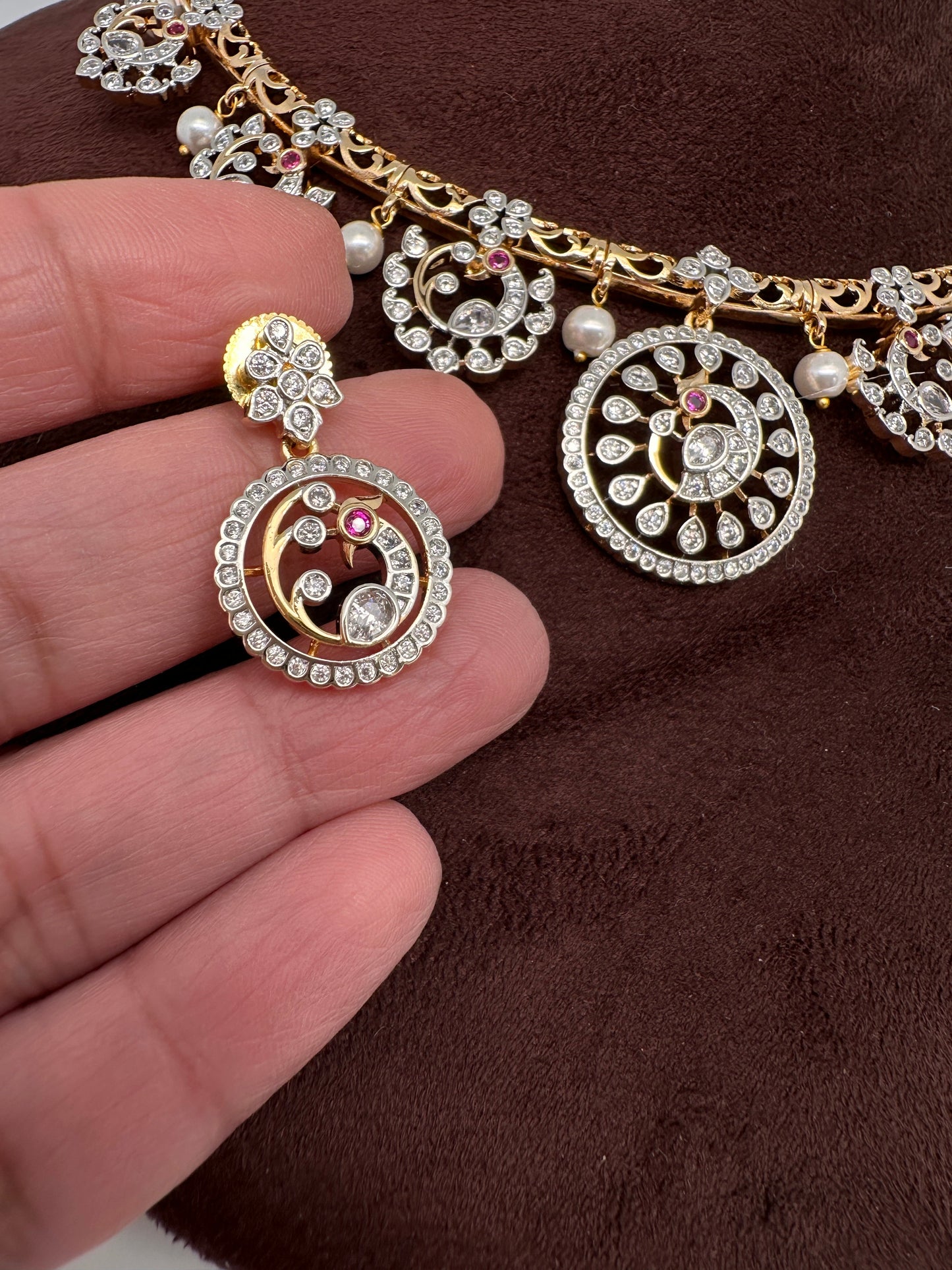 AD Peacock Kanthi Short Necklace