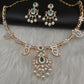 AD Simple Elegant Emerald Green Kanthi Short Necklace
