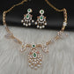 AD Simple Elegant Emerald Green Kanthi Short Necklace