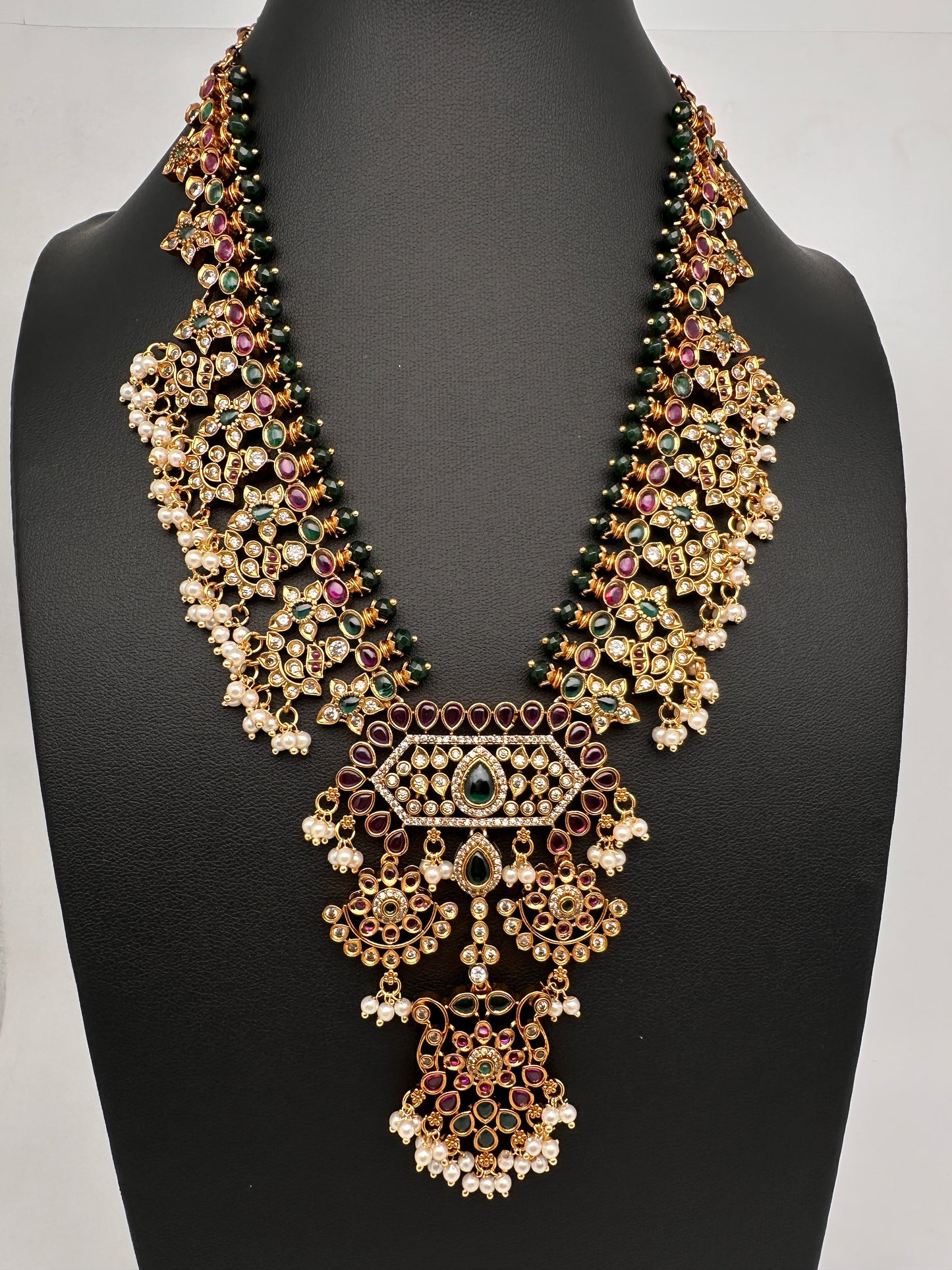 CZ Kempu Matte Guttapusalu Short Necklace