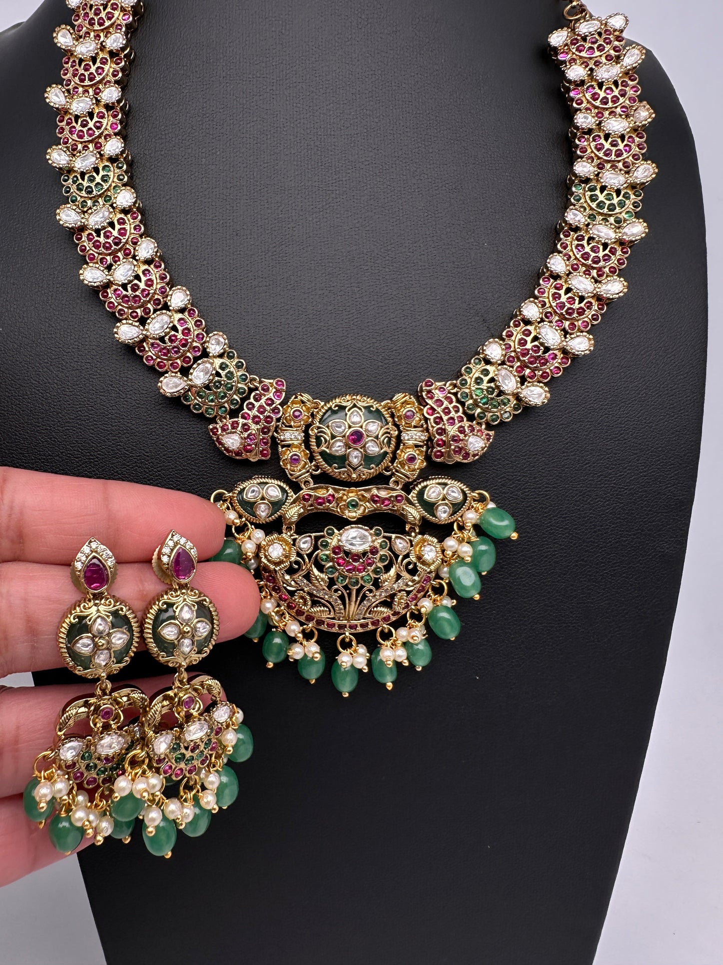 Kempu Matte Heritage Style Ethnic Short Necklace