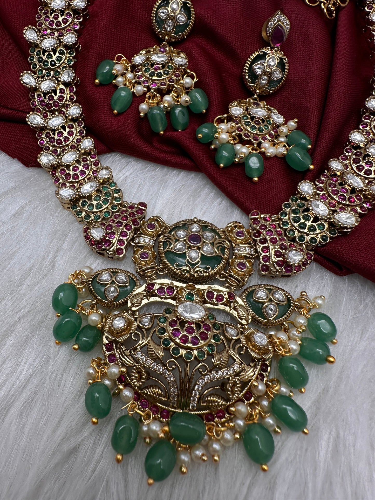 Kempu Matte Heritage Style Ethnic Short Necklace