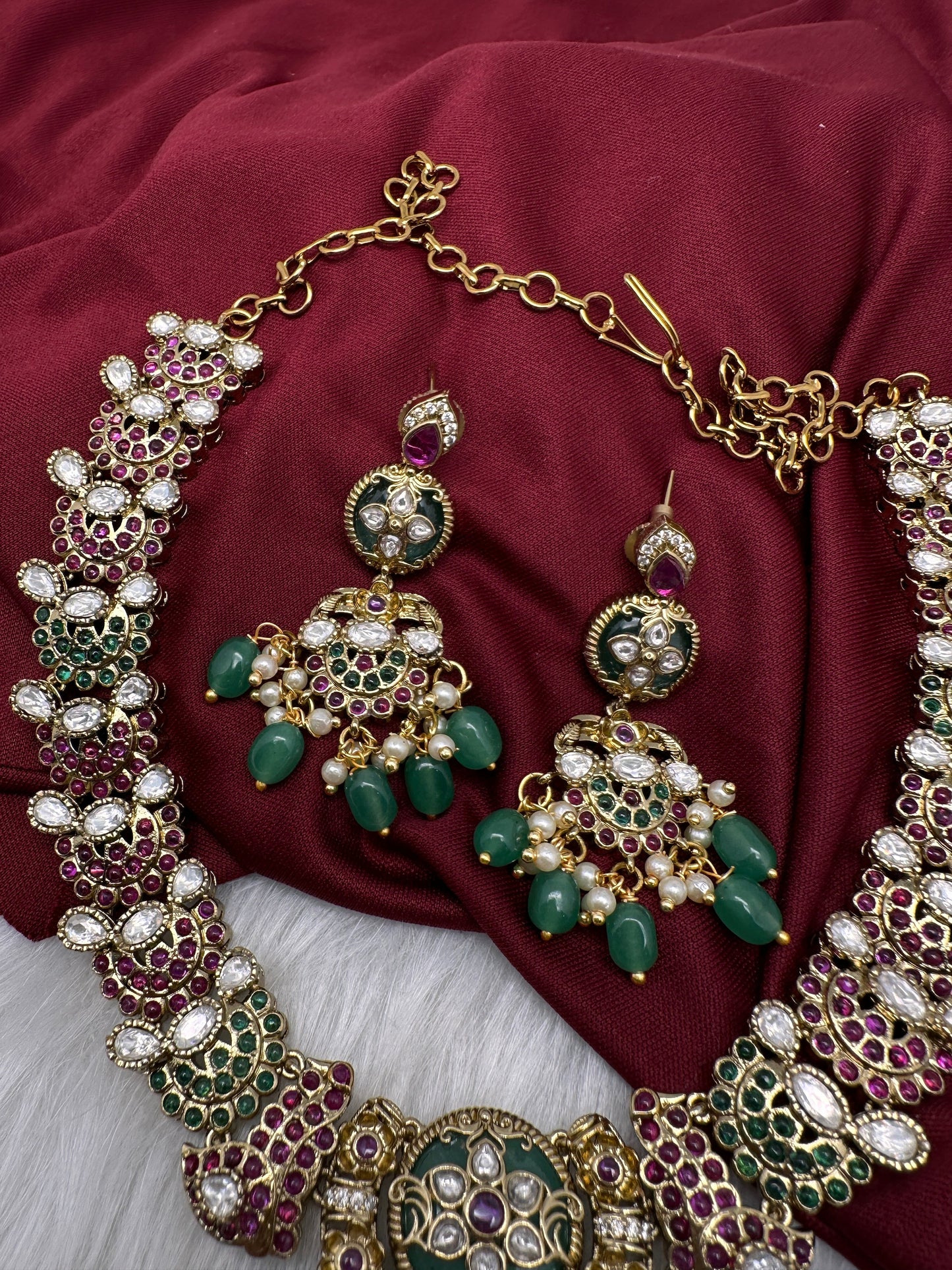 Kempu Matte Heritage Style Ethnic Short Necklace