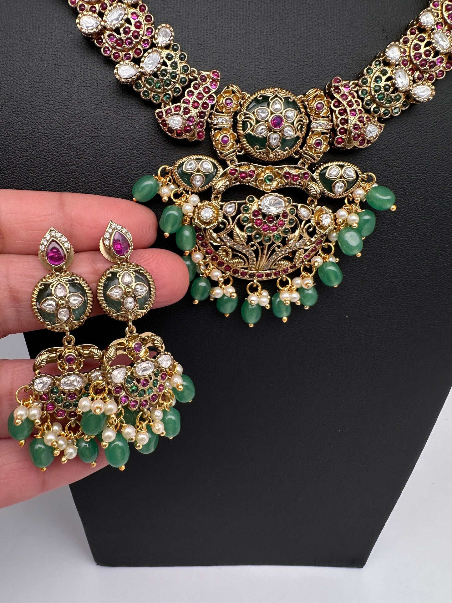 Kempu Matte Heritage Style Ethnic Short Necklace