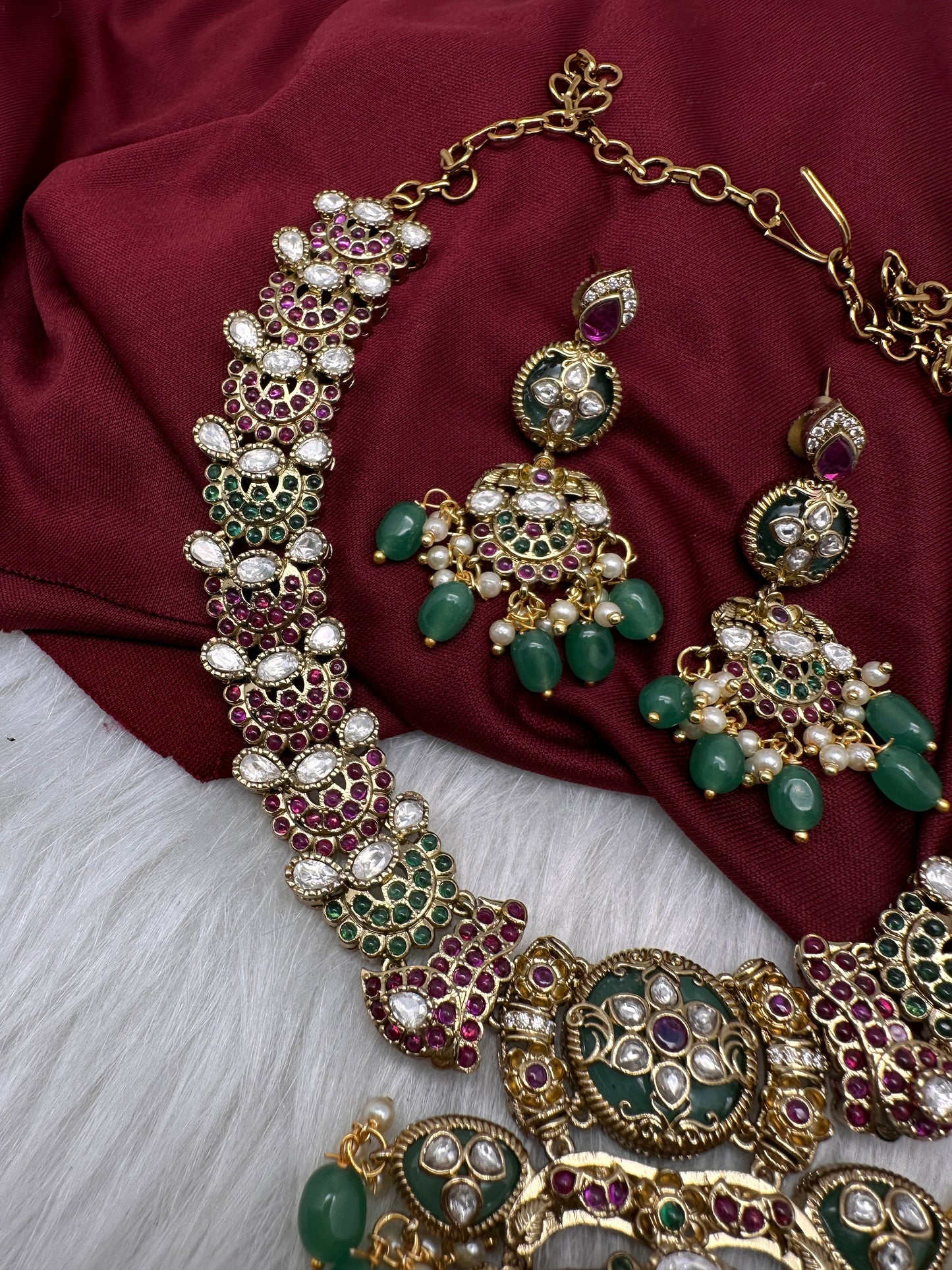 Kempu Matte Heritage Style Ethnic Short Necklace