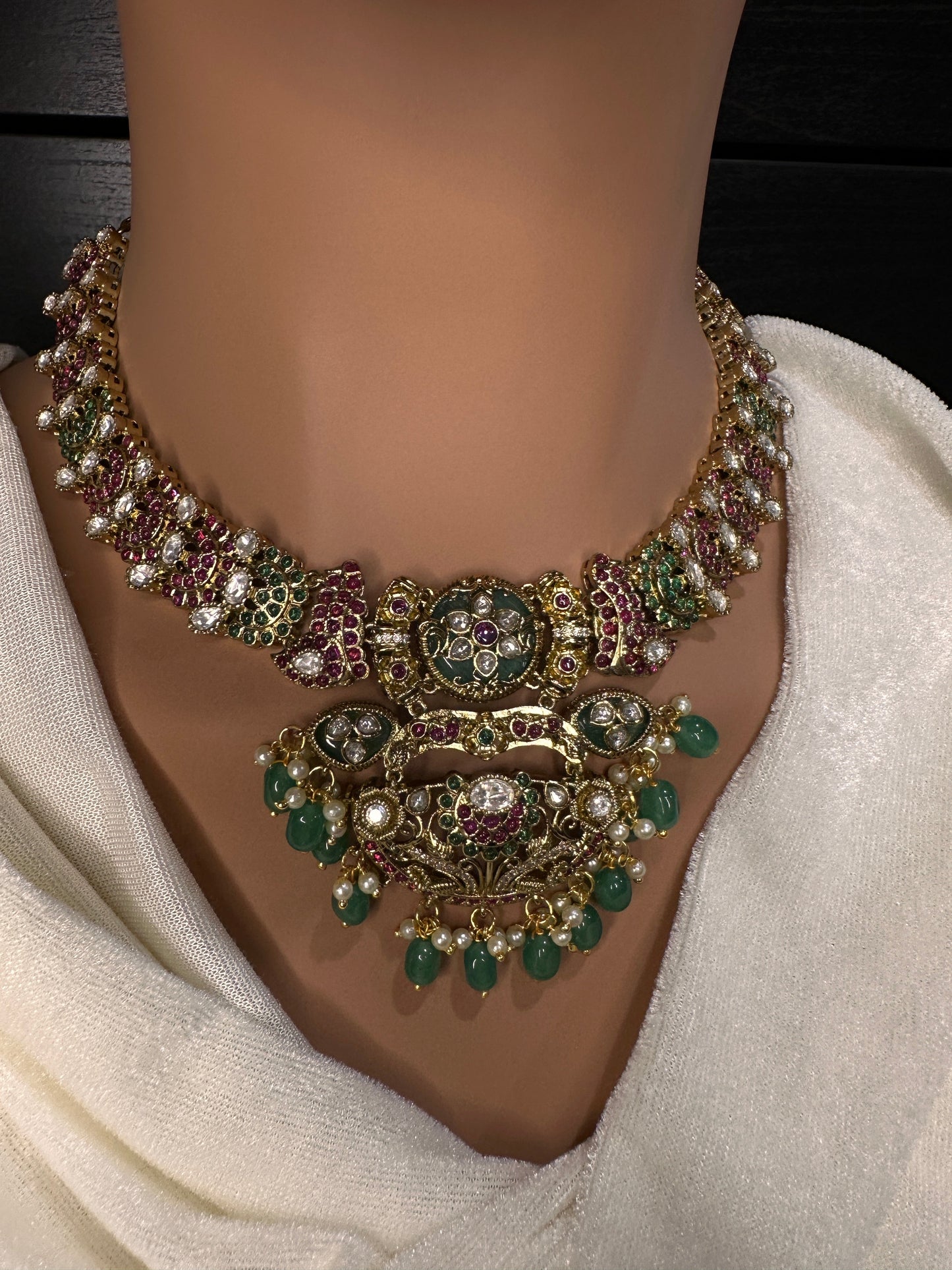 Kempu Matte Heritage Style Ethnic Short Necklace