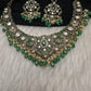 Kempu Matte Heritage Style Ethnic Short Necklace - Green