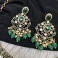 Kempu Matte Heritage Style Ethnic Short Necklace - Green