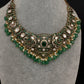 Kempu Matte Heritage Style Ethnic Short Necklace - Green