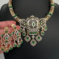 AD Color Stone Kanthi Short Necklace - Green
