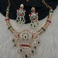 AD Color Stone Kanthi Short Necklace - Multi