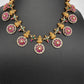 Matte Goddess Lakshmi Red CZ Short Necklace