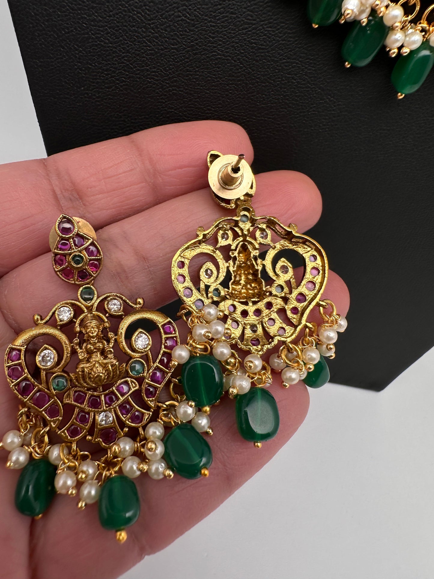 Kemp Premium Matte Mango Goddess Lakshmi Short Necklace