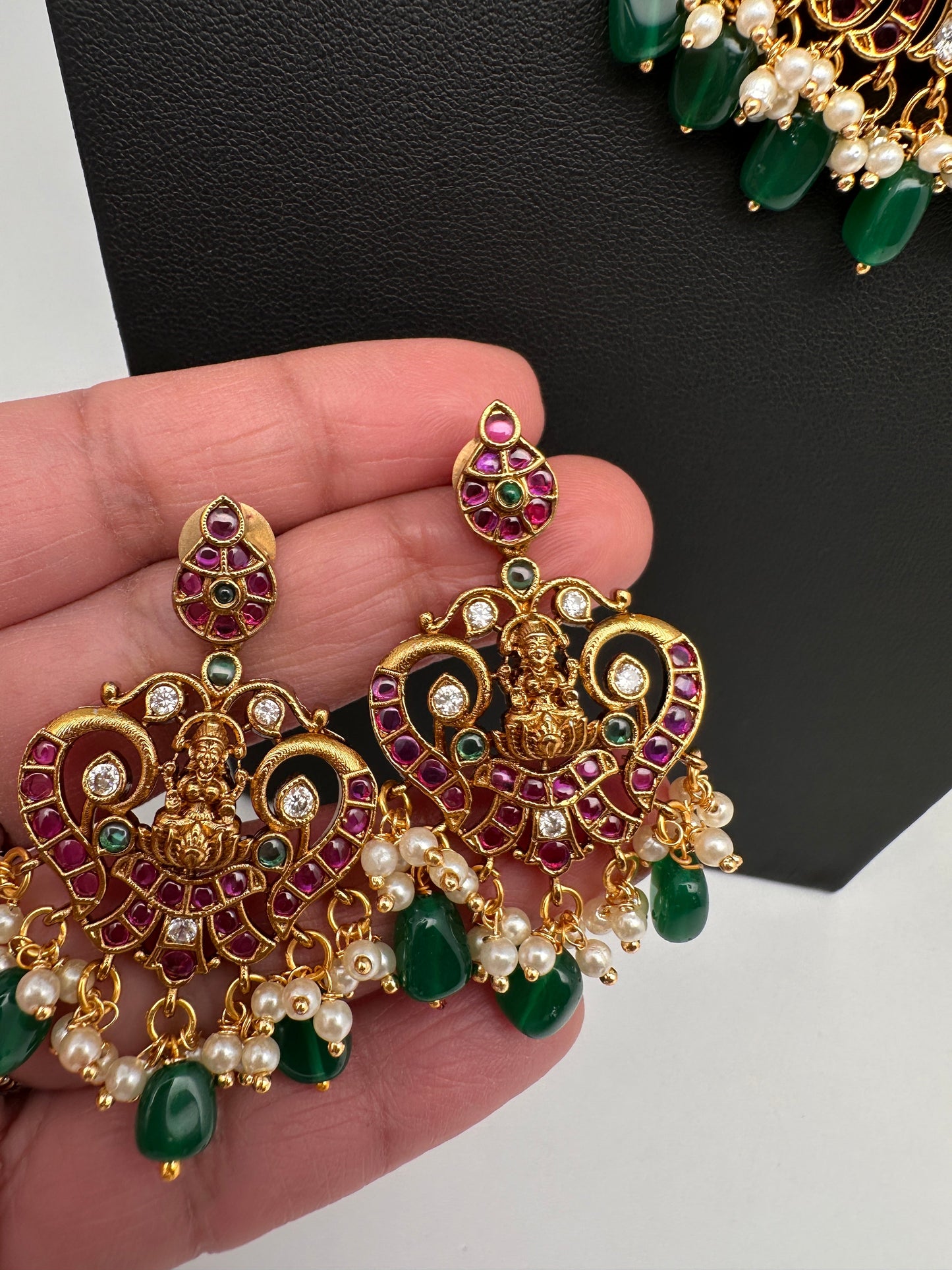 Kemp Premium Matte Mango Goddess Lakshmi Short Necklace