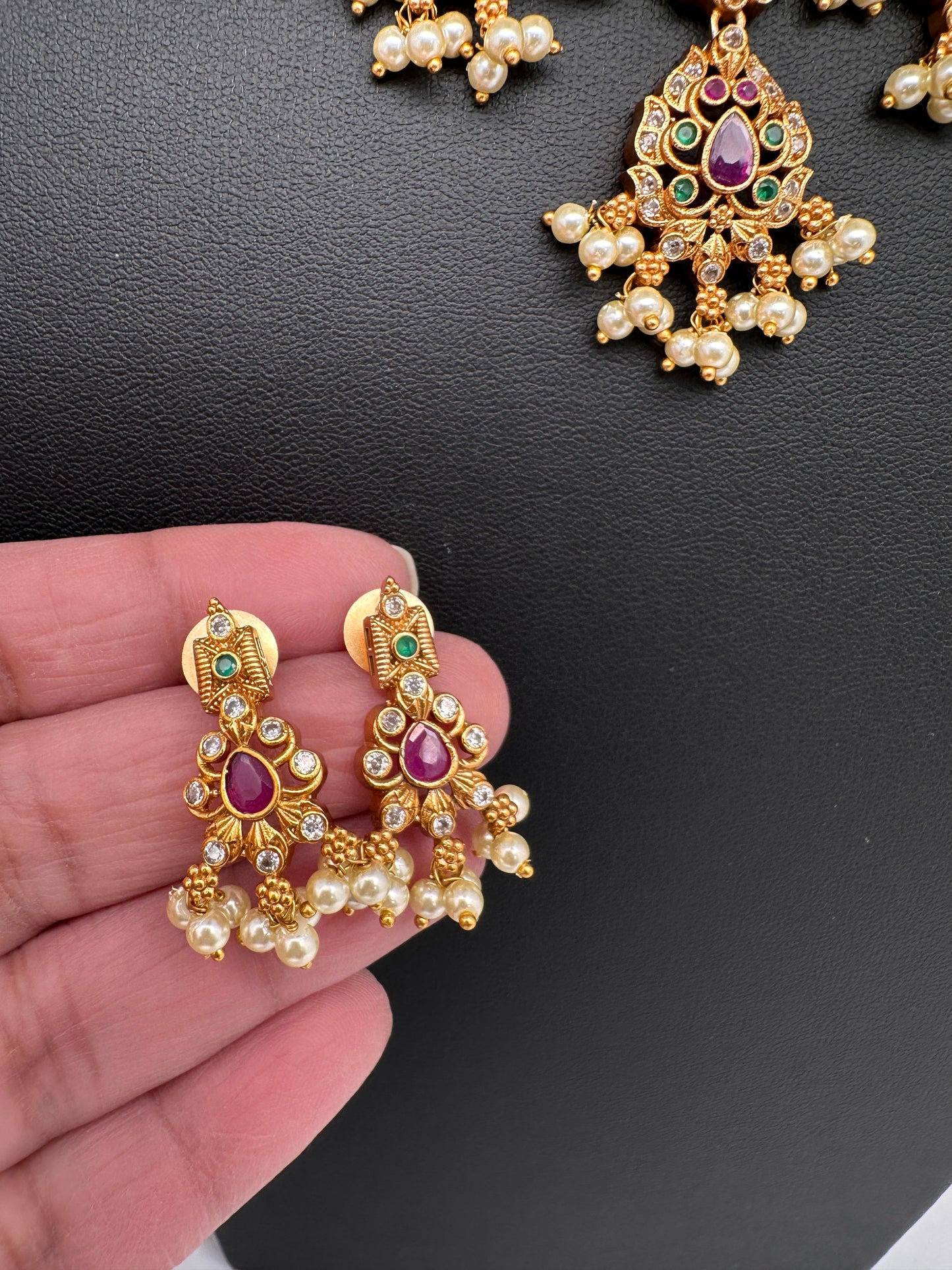 Multi Color Guttapusalu Short Necklace