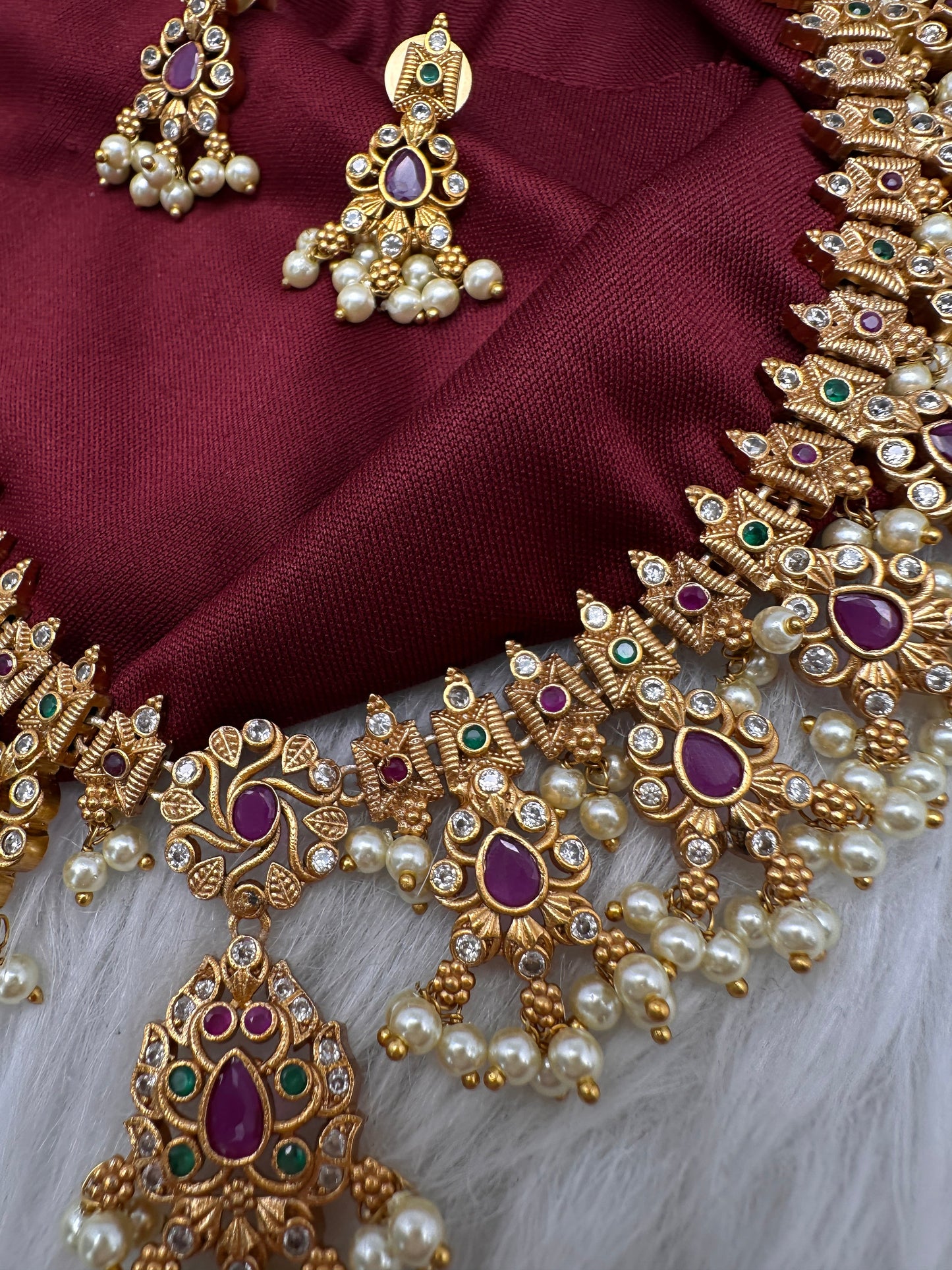 Multi Color Guttapusalu Short Necklace