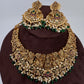 Kemp Goddess Lakshmi Peacock Nakshi Antique Matte Short Necklace