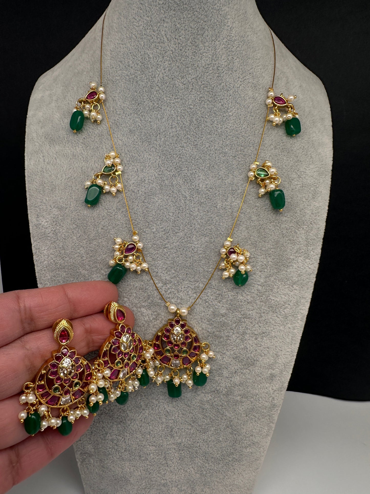 Kempu Dainty Invisible Short Necklace - 