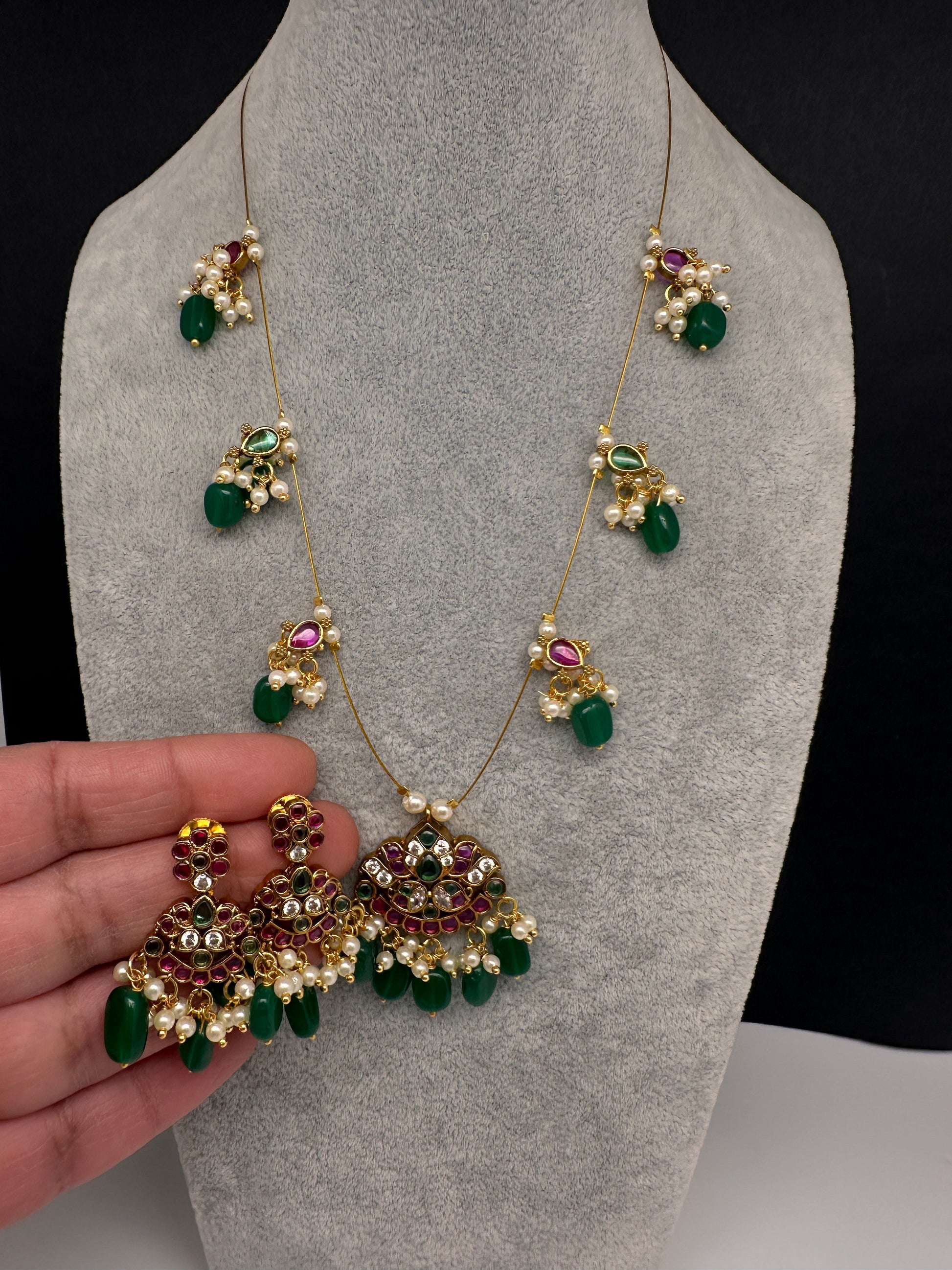 Kempu Dainty Invisible Short Necklace - 