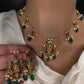 Goddess lakshmi Kempu Dainty Invisible Short Necklace - 