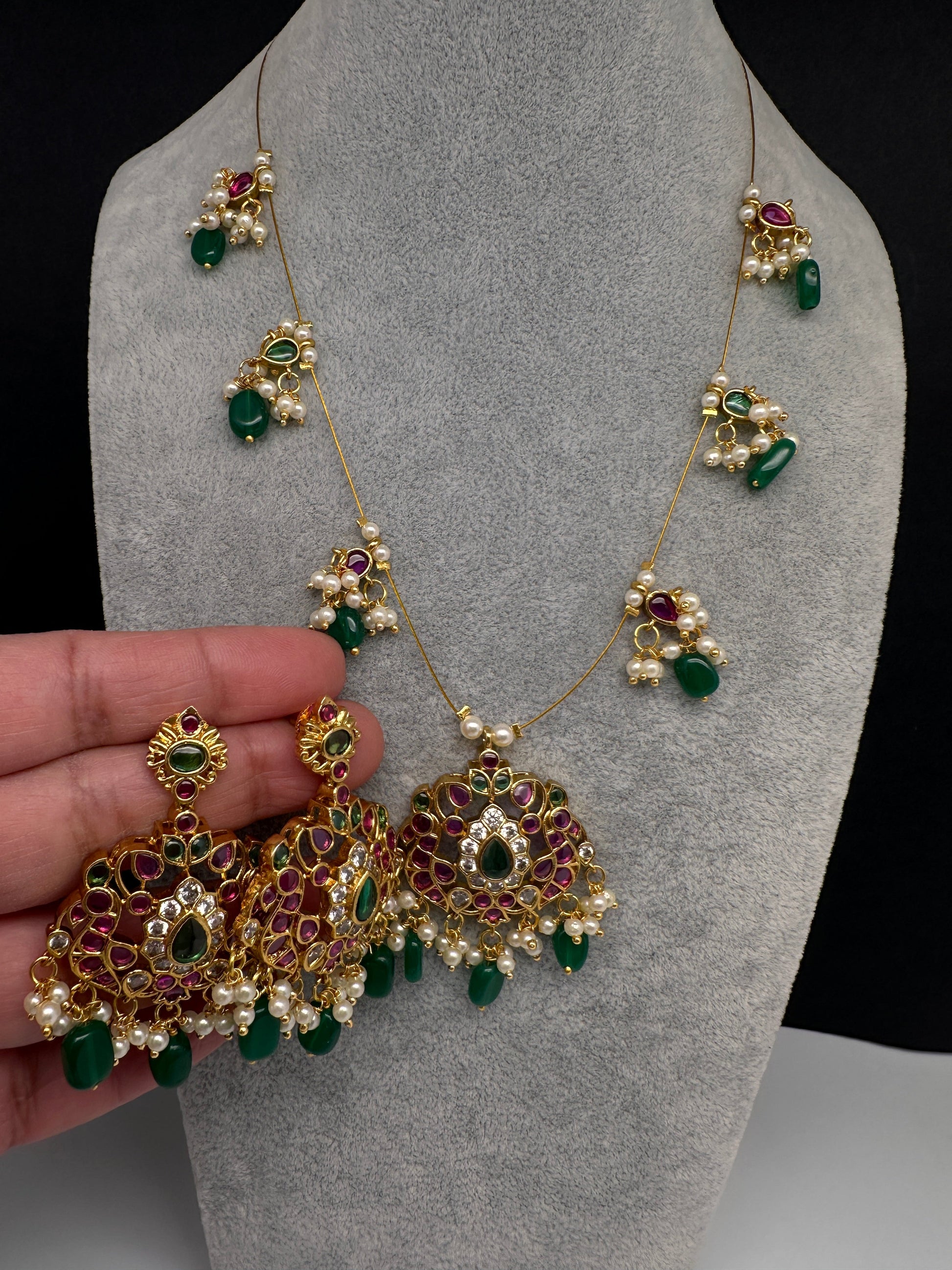 Kempu Dainty Invisible Short Necklace - 