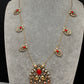 CZ Victorian Dainty Invisible Short Necklace - Coral