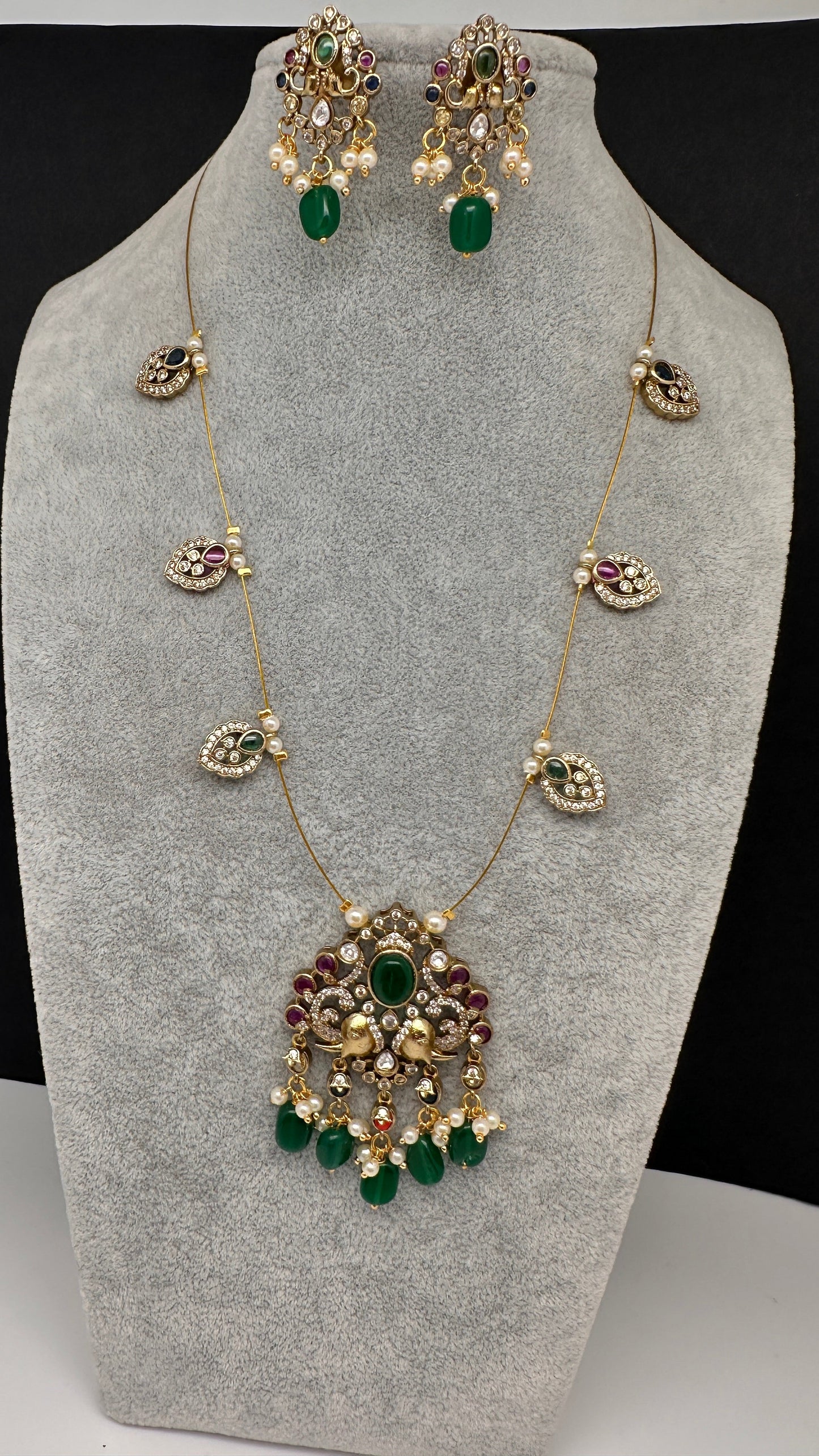 CZ Victorian Dainty Invisible Short Necklace - Multi