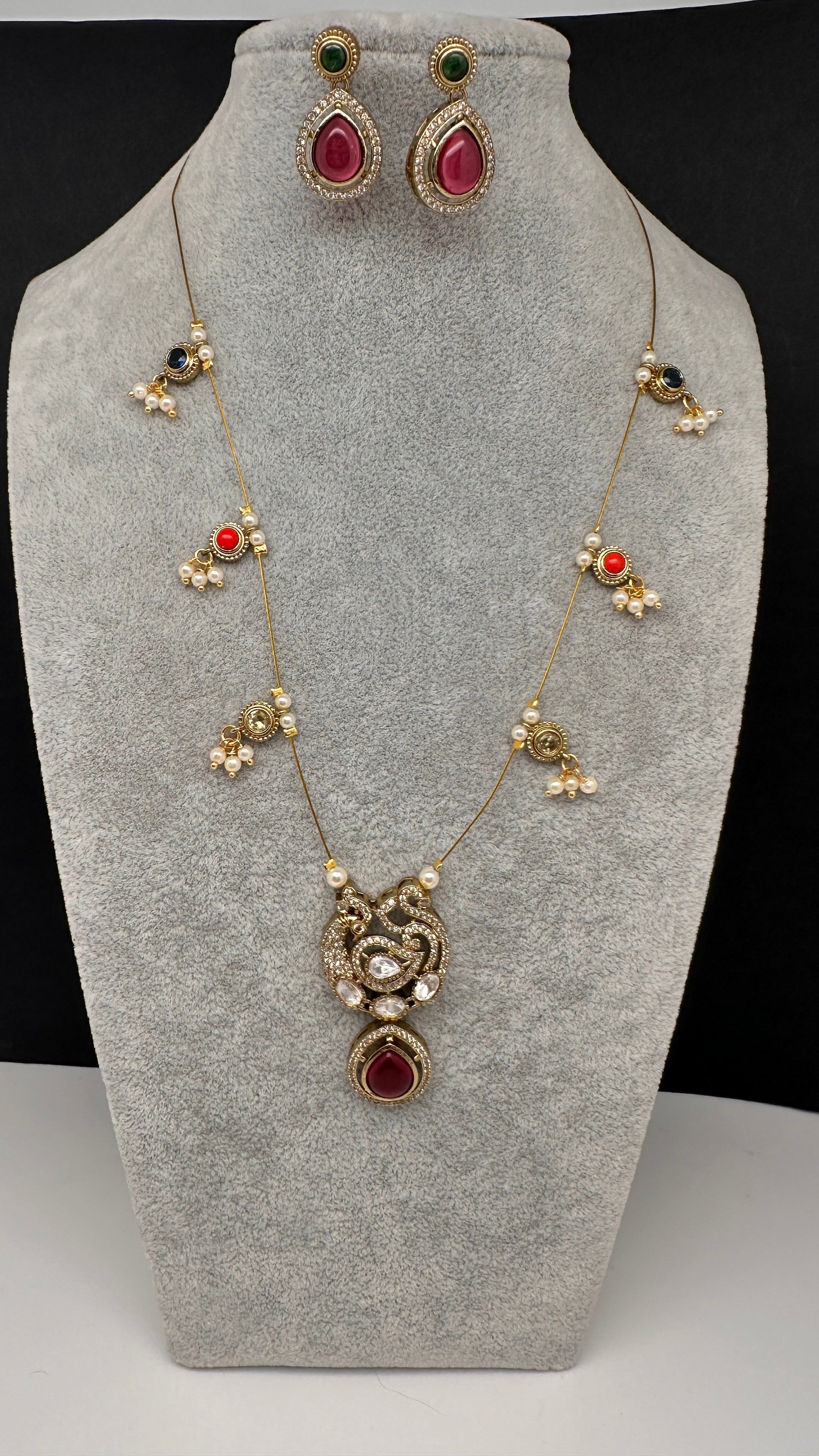 CZ Victorian Dainty Invisible Short Necklace - Multi