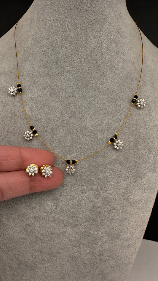 AD Dainty Invisible Short Necklace - 