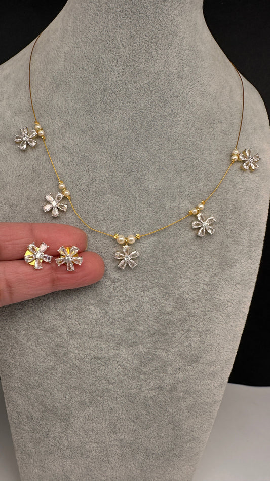 AD Dainty Invisible Short Necklace - 