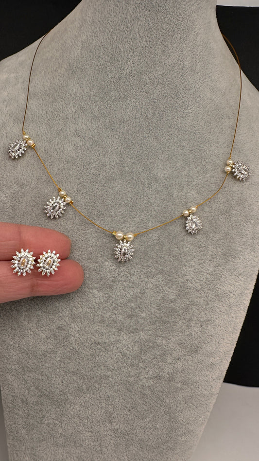 AD Dainty Invisible Short Necklace - 