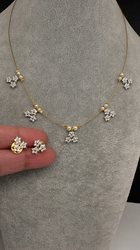 AD Dainty Invisible Short Necklace - 