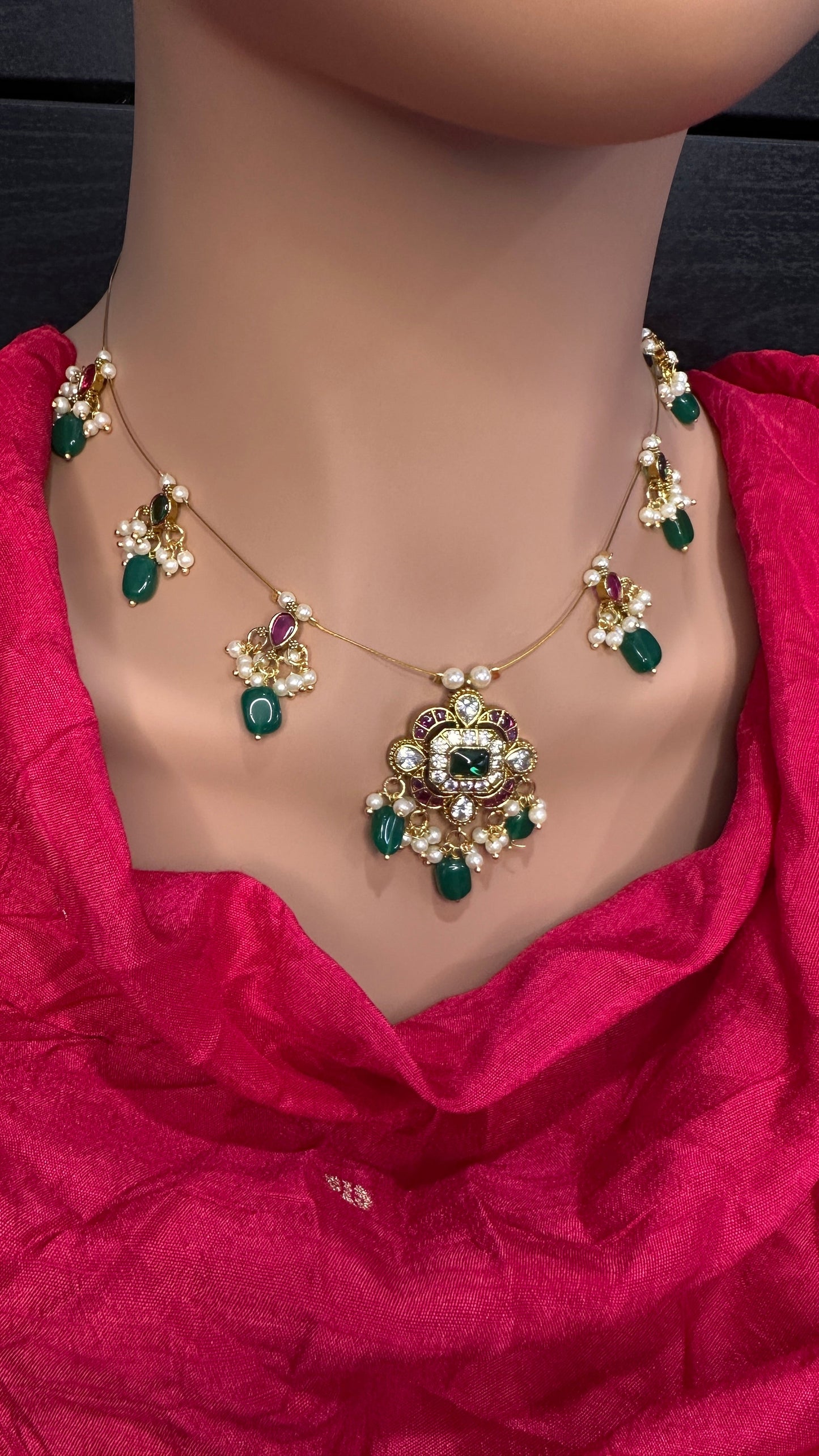 AD Dainty Invisible Short Necklace - 