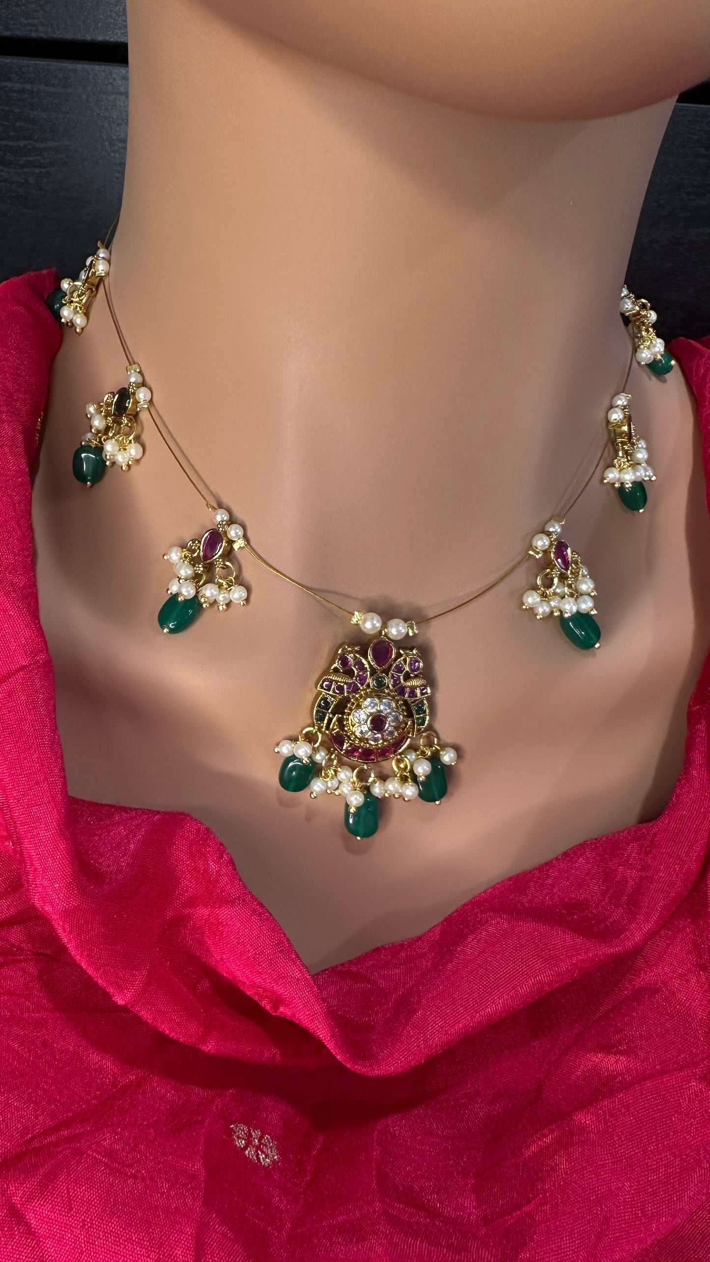 AD Dainty Invisible Short Necklace - 