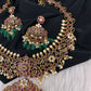Kempu Floral Short Matte Necklace - 