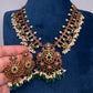 Kempu Peacock Short Matte Necklace - 