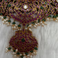 Kempu Floral Short Matte Necklace - 