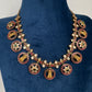 Kempu goddess Lakshmi Floral Bottu Mala Short Matte Necklace - 
