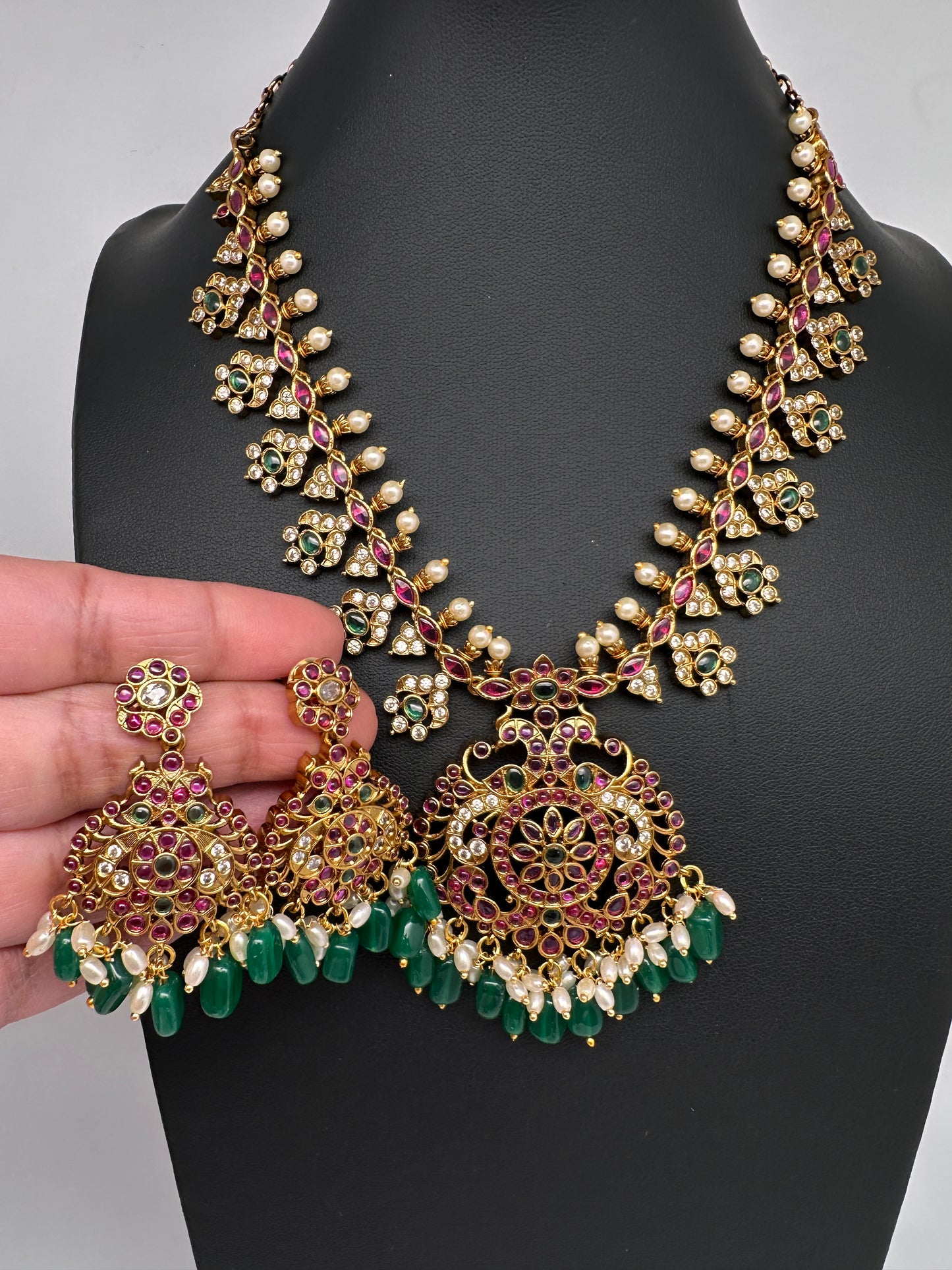 Kempu CZ Short Matte Necklace - 